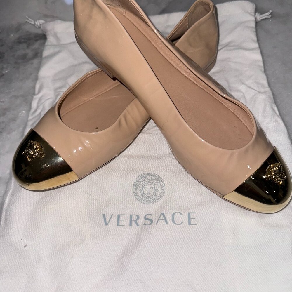 Versace Medusa Cap Toe Ballerinas NIB